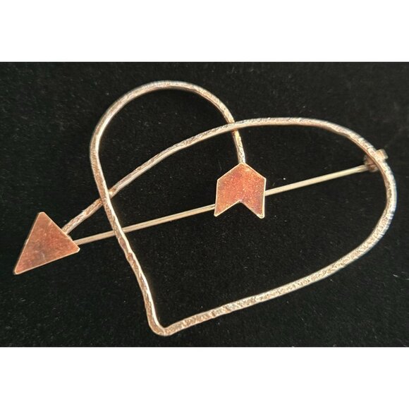 Vintage Sydney Lynch Sterling Silver Heart and Arrow Brooch - Picture 1 of 5
